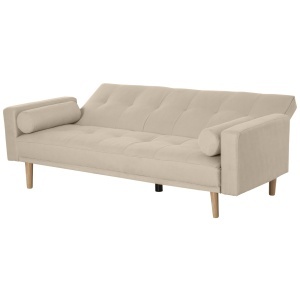 Canapea Extensibilă 2‑în‑1, 3 Locuri, Material Din In și 2 Perne Detașabile, Bej - Img 7