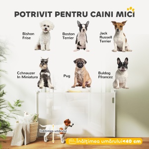 Cancel pentru câini mici extensibil 0-144 cm și retractabil cu blocare automată, Alb - Img 9