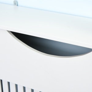 Capac de radiator din MDF alb, cu blat si design anti-inclinare, 78x19x82 cm - Img 8