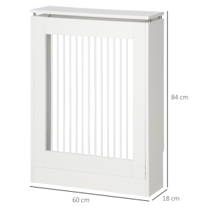 Capac pentru radiator modern din MDF si otel, 60x18x84cm, alb - Img 3