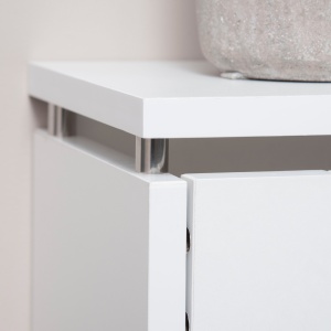 Capac pentru radiator modern din MDF si otel, 60x18x84cm, alb - Img 9