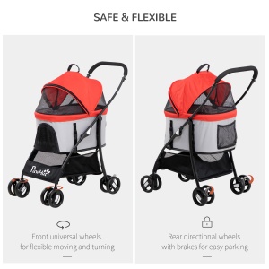 Carucior Animale 3-in-1 – Caini & Pisici, Geanta Detasabila - Img 7
