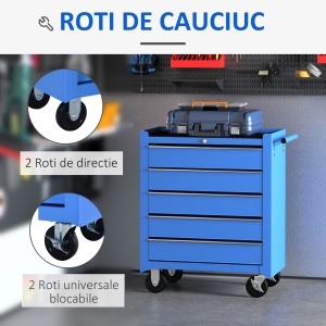 Carucior Atelier – Organizator 5 Sertare pentru Ustensile - Img 5