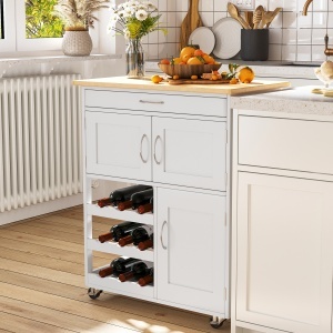 carucior bucatarie, suport pentru sticle, 67x37x87cm - Img 5