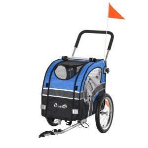 carucior caini, prindere bicicleta,130x58x94cm, albastru - Img 1