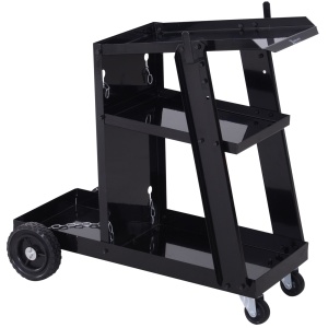 Carucior de Atelier 3 Rafturi cu Roti – Negru