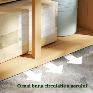 Casuta de Gradina cu Acoperis Impermeabil, pentru Depozitarea Uneltelor, 87x46.5x160 cm, Galben - Img 7