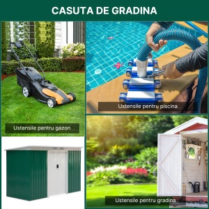 casuta pentru unelte gradina, 277x130x173cm, verde - Img 8