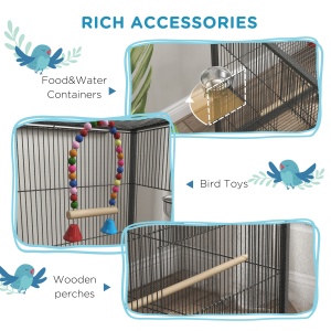 Colivie pentru Pasari – 48×46×74 cm cu Suport Rulant - Img 5