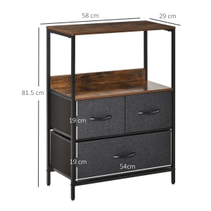Comoda multifunctionala cu 3 sertare pliante din material textil 58x29x81.5cm - Img 3
