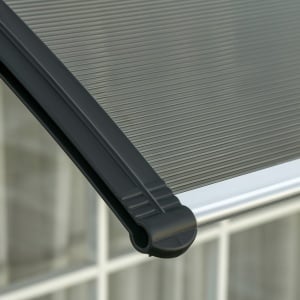 Copertina de Exterior din Policarbonat pentru Usi si Ferestre cu Kit de Montare 100x100x26cm - Maro - Img 9
