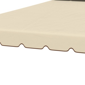 Copertina de schimb pentru foisor de gradina cu acoperis cu 2 niveluri, capac din poliester pentru foisor de 3x3m, bej - Img 8