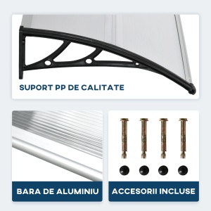 Copertina Exterior 110×60 cm – Policarbonat Transparent & Aluminiu - Img 5