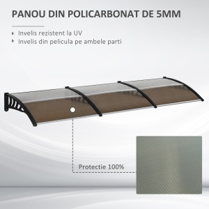 Copertina Exterior 300×100 cm – Policarbonat & Aluminiu Maro - Img 4