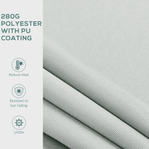 Copertina pentru soare cu brate si actionare manuala, din aluminiu si poliester pentru exterior, 295x200 cm, alb crem - Img 4