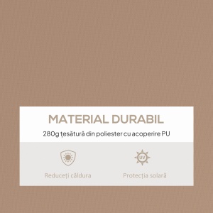 Copertină Pliabilă pentru Exterior, Copertină Tip Roll-Up cu Deschidere Manivelă, 350x250 cm, Galben - Img 4