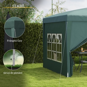 Cort impermeabil 3x3 m pentru gradina, din Oxford, Verde - Img 6