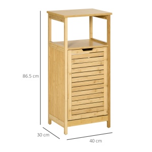 cos de rufe din bambus, 40x30x86.5 cm, lemn natural - Img 3