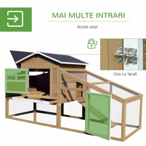 Cotet Gaini 200×80×105 cm – Cuibar, Zona Alergat & Tava Detasabila - Img 5