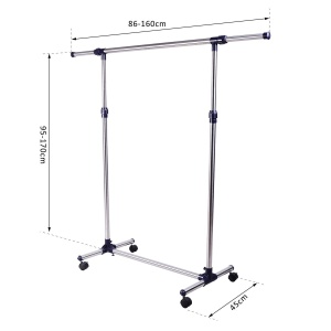 Cuier Reglabil cu Roti – Inox 160×170 cm, Mobil & Robust - Img 3