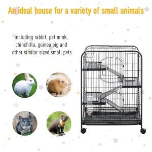 Cusca Animale Mici 64×43.5×93 cm – Cu Rampe, Platforme & Roti - Img 7