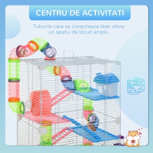 cusca cu 5 niveluri pentru rozatoare, 46x30x58 cm - Img 4