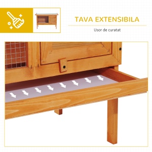 cusca exterior, pentru iepuri, din lemn, 90x45x65cm - Img 6