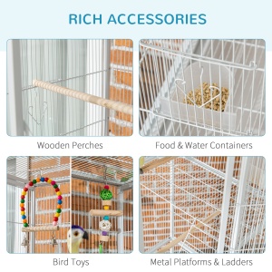 Cusca Pasari 3 Niveluri – Cu Roti, Scari & Accesorii Incluse - Img 5