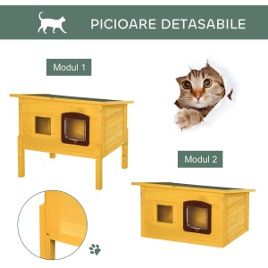 Cușcă pentru Animale Domestice din Lemn de Brad, 70x51.5x60cm - Img 6