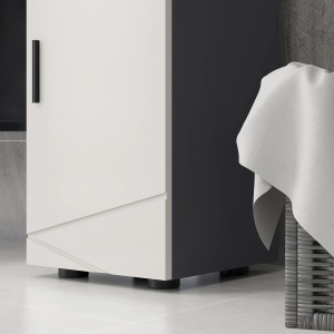 Dulap Baie 30×30×82 cm – Gri cu Sertar & Nivele Reglabile - Img 9