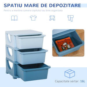 dulap cu 3 sertare, din plastic, 37x37x56.5 - Img 4