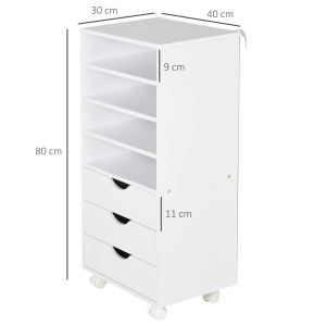 Dulap cu sertare pentru birou din Lemn alb 40 x 30 x 83cm - Img 3