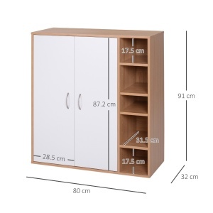 Dulap de Perete 2 Usi – Lemn cu Rafturi Reglabile 80×32×90,5 cm - Img 3