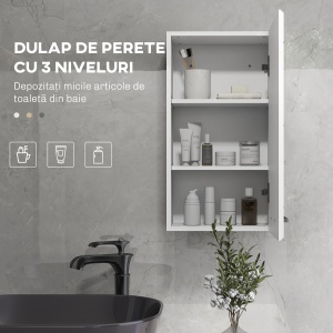 Dulap de Perete pentru Baie Dulap de Depozitare pentru Deasupra Toaletei Usa Rafturi de Depozitare pentru Hol Camera de Zi Alb depozitare laterala toaleta acasa birou hol prosop manere dus colt baza inalta vopsit rezistent la apa - Img 4