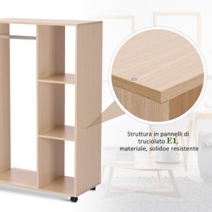 dulap deschis cu cuier si 3 rafturi, 80 x 40 x 128 cm - Img 4