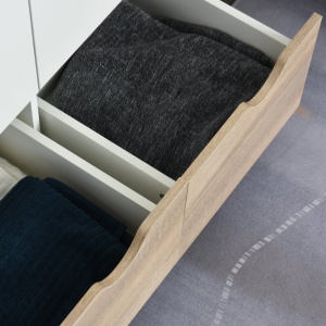 Dulap Elegant 2 Sertare & Raft pentru Haine – Alb - Img 9