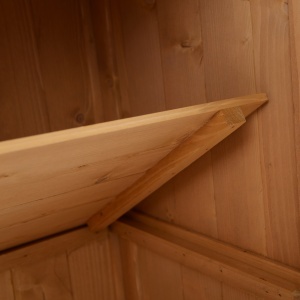 Dulap Exterior Lemn 74×43×88 cm – 2 Rafturi pentru Scule Gradina - Img 9