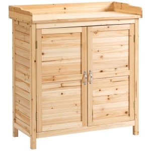 Dulap Exterior Lemn 83×40×92 cm – 2 Rafturi, Usi Duble - Img 1