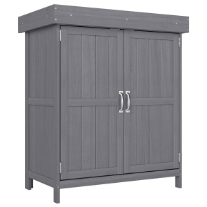 Dulap Gradina 74×43×88 cm – Lemn cu Rafturi & Acoperis Rabatabil - Img 1