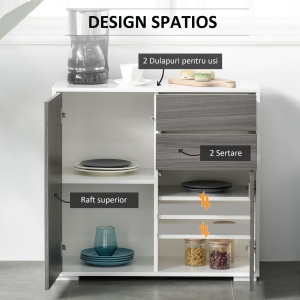Dulap Gri Multiuz – Sertare & Compartimente cu Apasare - Img 4