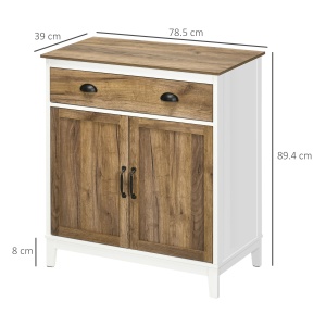 Dulap Multifunctional din PAL cu Dulap si Sertar in Stil Rustic, 78.5x39x89.4cm, Alb - Img 3