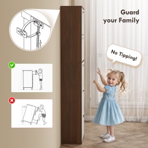 Dulap Pantofi 60×28×189 cm – 5 Sertare & Spatiu pentru 30 Perechi - Img 4