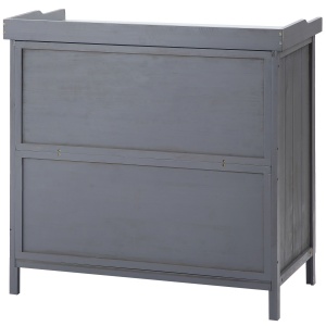 Dulap pentru Exterior din Lemn de Brad cu Blat de Lucru din Metal Zincat si 2 Rafturi pentru Scule, 98x48x95.5 cm, Gri - Img 7