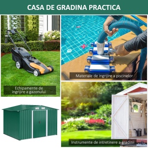 Dulap pentru Ustensile de Gradina din Latime din Otel, 246 x 192.5 x 177.5 cm, Verde - Img 7