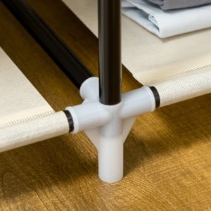 Dulap portabil din otel, netesut si PP cu 6 rafturi deschise, 1 cuier si usa cu balamale, 103x43x162,5 cm, gri - Img 9