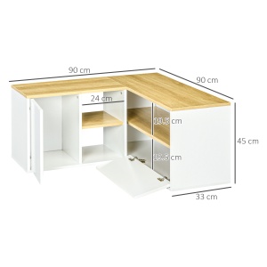 Dulap TV in Forma L – 90×90×45 cm cu Rafturi si Dulapuri - Img 3