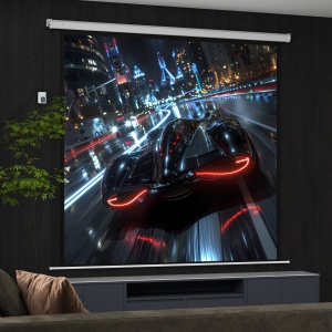 Ecran de Proiecție de 120 inch cu Telecomandă, Suprafață de Proiecție din Plastic și Metal, 236,5x8x236,5 cm, Alb - Img 9