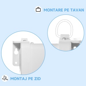 Ecran Proiector, Pânză pentru Proiector cu Fixare pe Perete și Tavan pentru Acasă și Birou, 236.8x8x158 cm, Alb - Img 8
