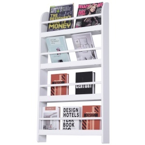 Etajera Perete – Biblioteca 4 Rafturi Lemn Alb