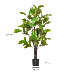 Ficus Artificial 130 cm de Interior si Exterior, Planta Artificiala cu efect Realist cu 78 de Frunze - Img 3